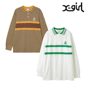 【X-girl】CONTRAST STRIPE POLO SHIRT