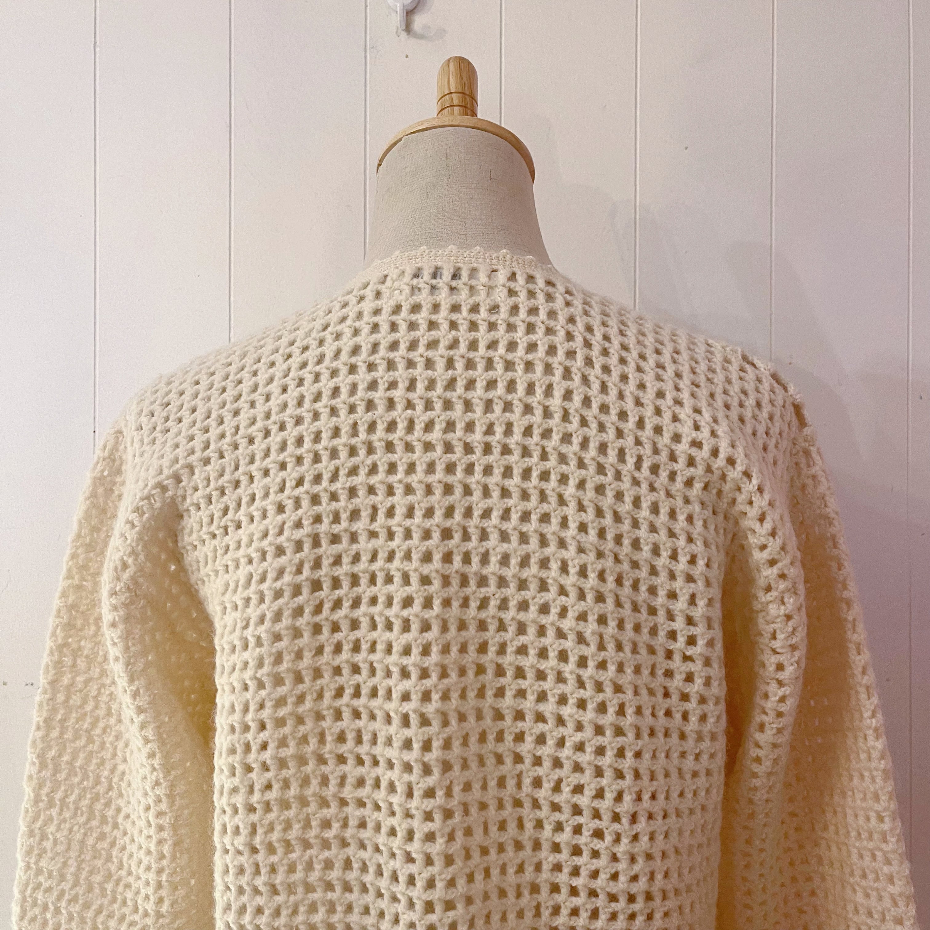 openwork motif knit cardigan