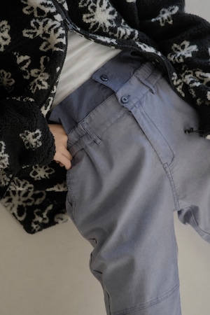 Double Waistband Panel Pants  / BLUE