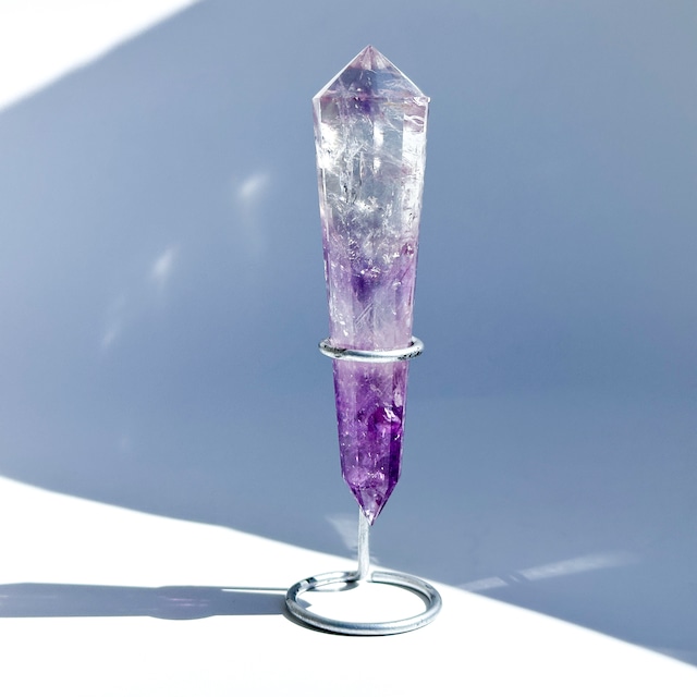 台座付き♡【ハイクオリティ】虹◎バイーア産ファントムアメジスト ダブルターミネイテッド53◇Phantom Amethyst  ◇ 天然石・鉱物・パワーストーン・インテリア