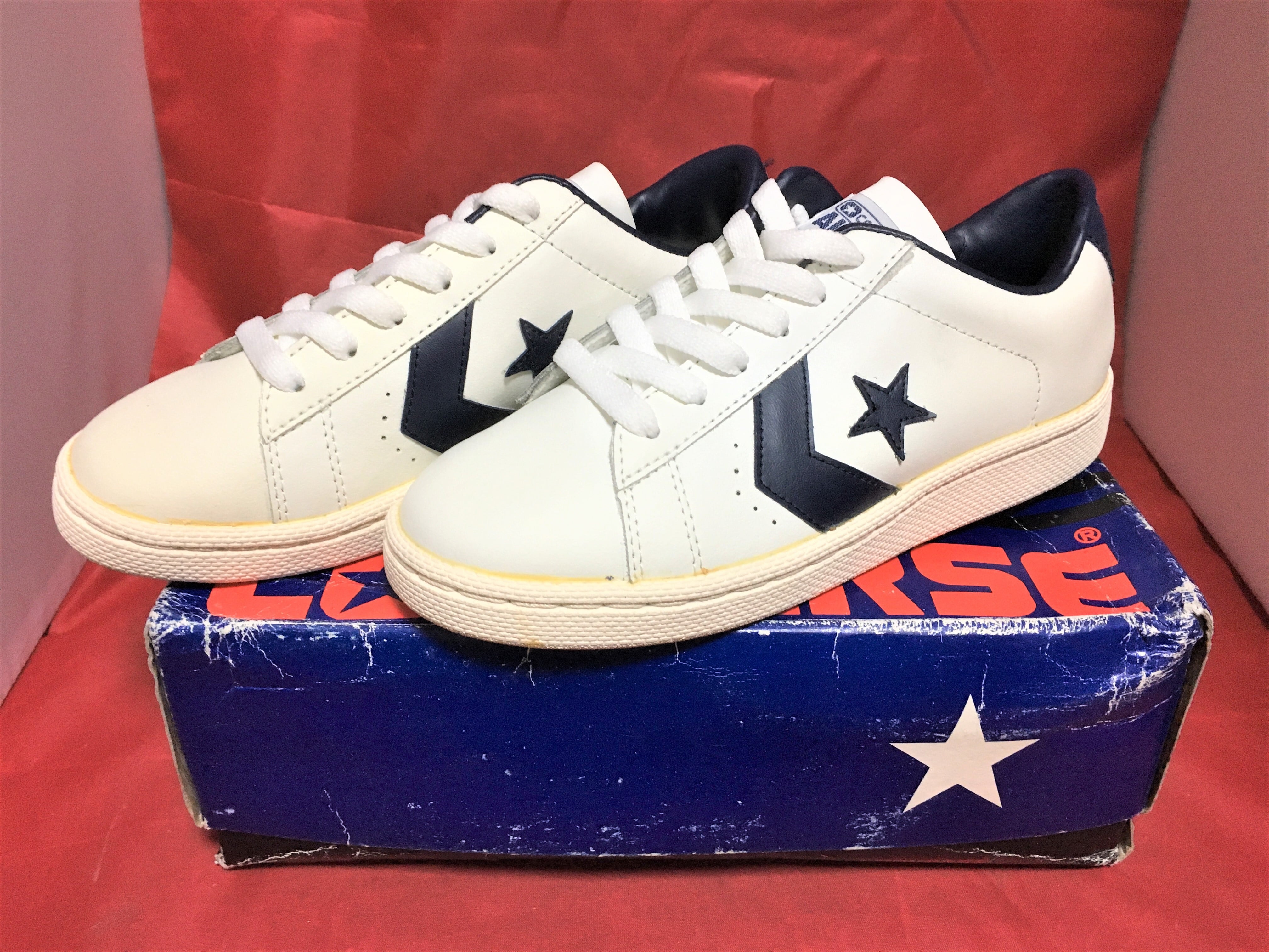 CONVERSE（コンバース） PRO LEATHER（プロレザー） OX 4 22cm 白/紺 ⑩ | freestars powered by  BASE