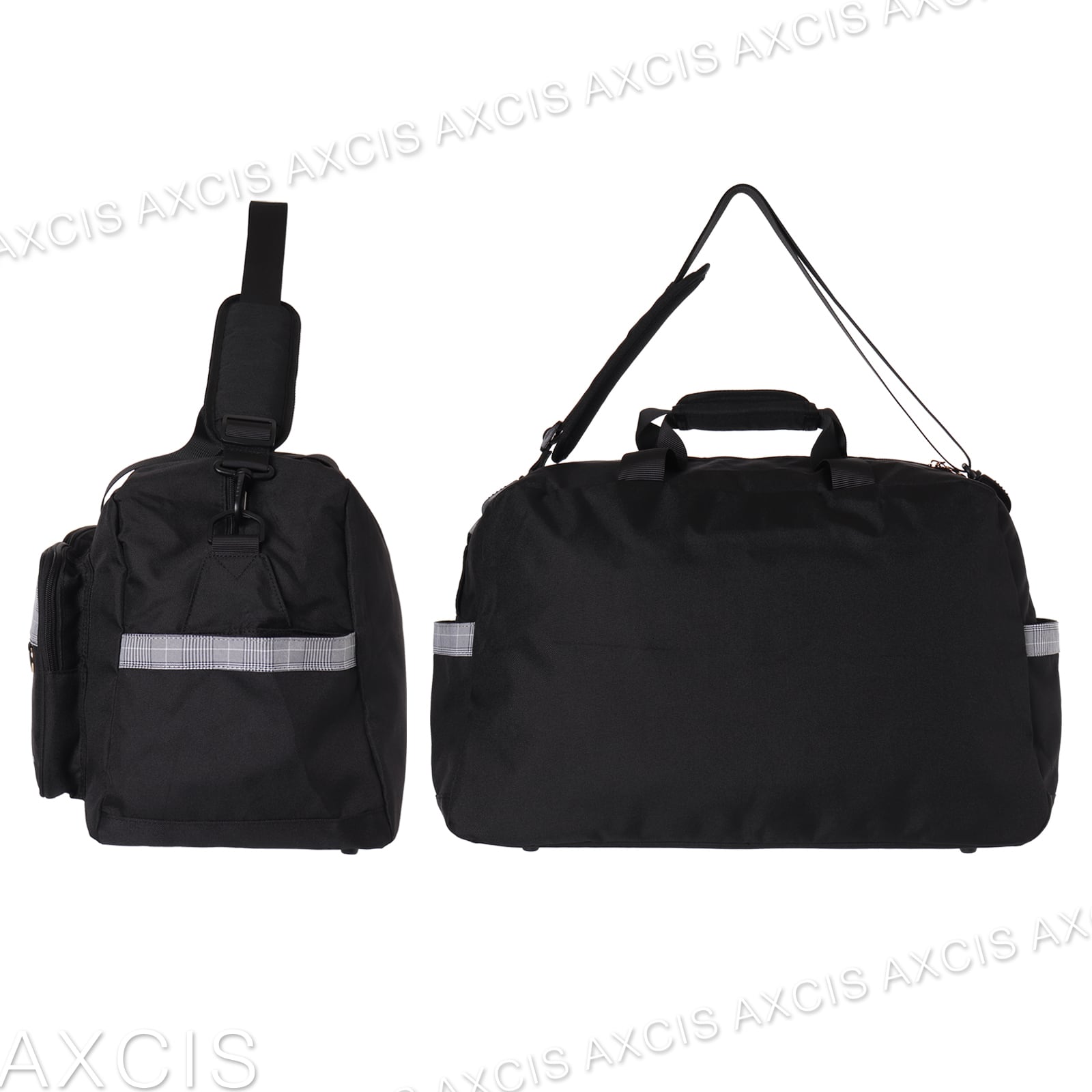 C23122】Coboca＋ポリチェックロゴWポケットトラベルボストン