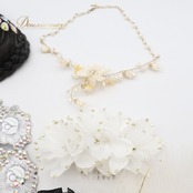 社交ダンス 小物 まとめ売り セット シニヨン コーム ヘアオーナメント モチーフ 羽 ネックレス 髪飾り アクセサリー デモ 競技 ダンス パーティ 発表会 白 アイボリー ホワイト系 シルバー系 シニヨンカップ 豪華 髪飾りセット おしゃれ コーディネート デザイン ダンス衣装 イベント用 アクセサリーセット ラグジュアリー パーティーアクセサリー 女性用 髪型 競技用 発表会用 可愛い