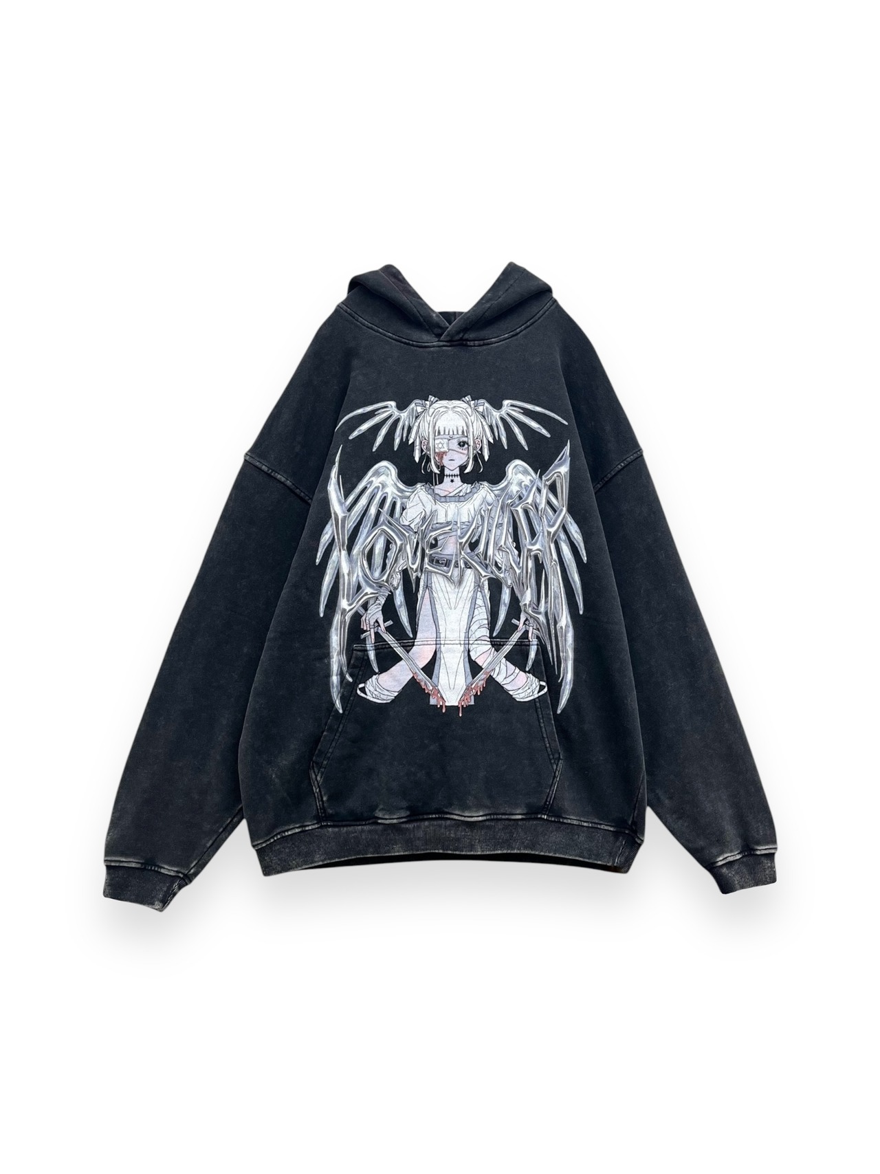 【LOVE KILLER】Killer white angel graphic hoodie by Yoshito