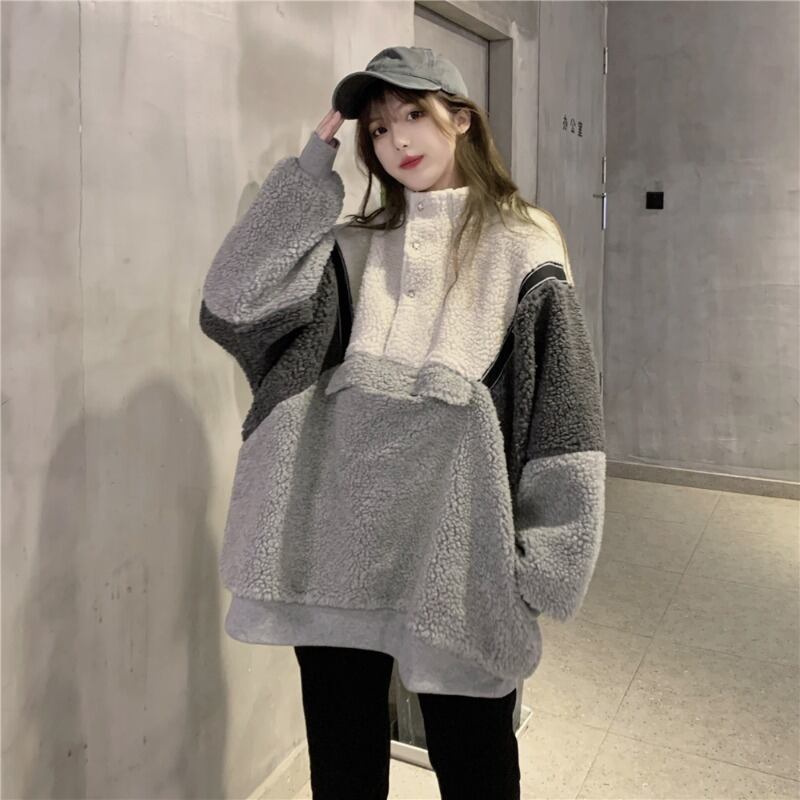 セーター オータムウィンターカラーファージャケット レディース 秋物 冬物 ステッチ YY-ファッション20183943429