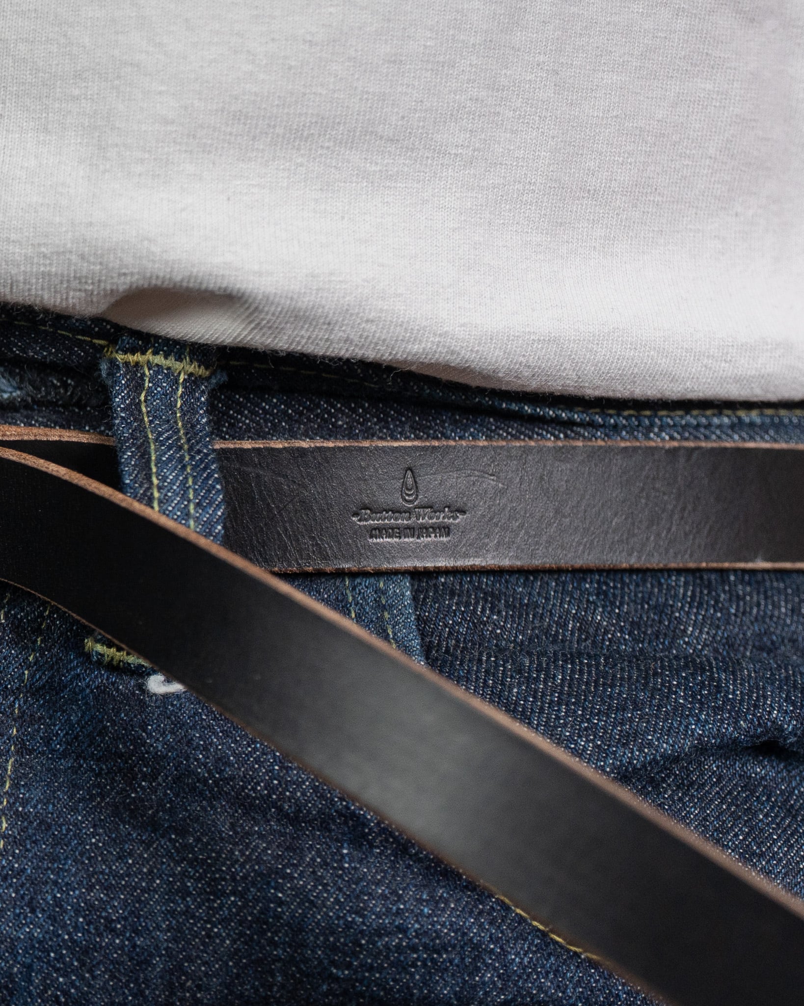 Button Works】N&J x BW Western Buckle Chromexcel Narrow Belt #3