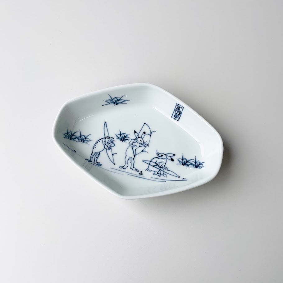 有田焼】色違呉須縞紋六角皿(中) | 和食器のすべて