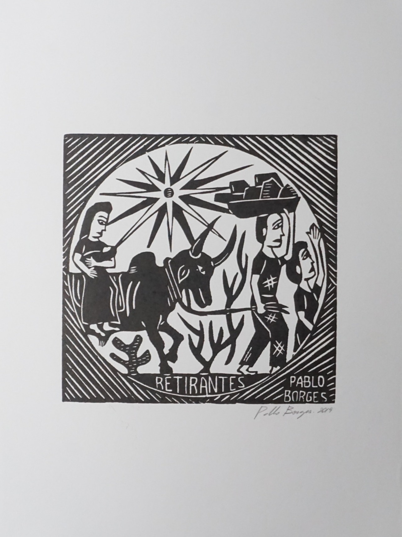 PABLO BORGE パブロ・ボルジェス 木版画 M 正方形 【RETIRANTES】