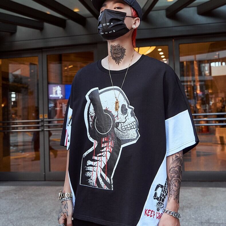 全2色 Tシャツ カットソー プリント カジュアル ストリート 