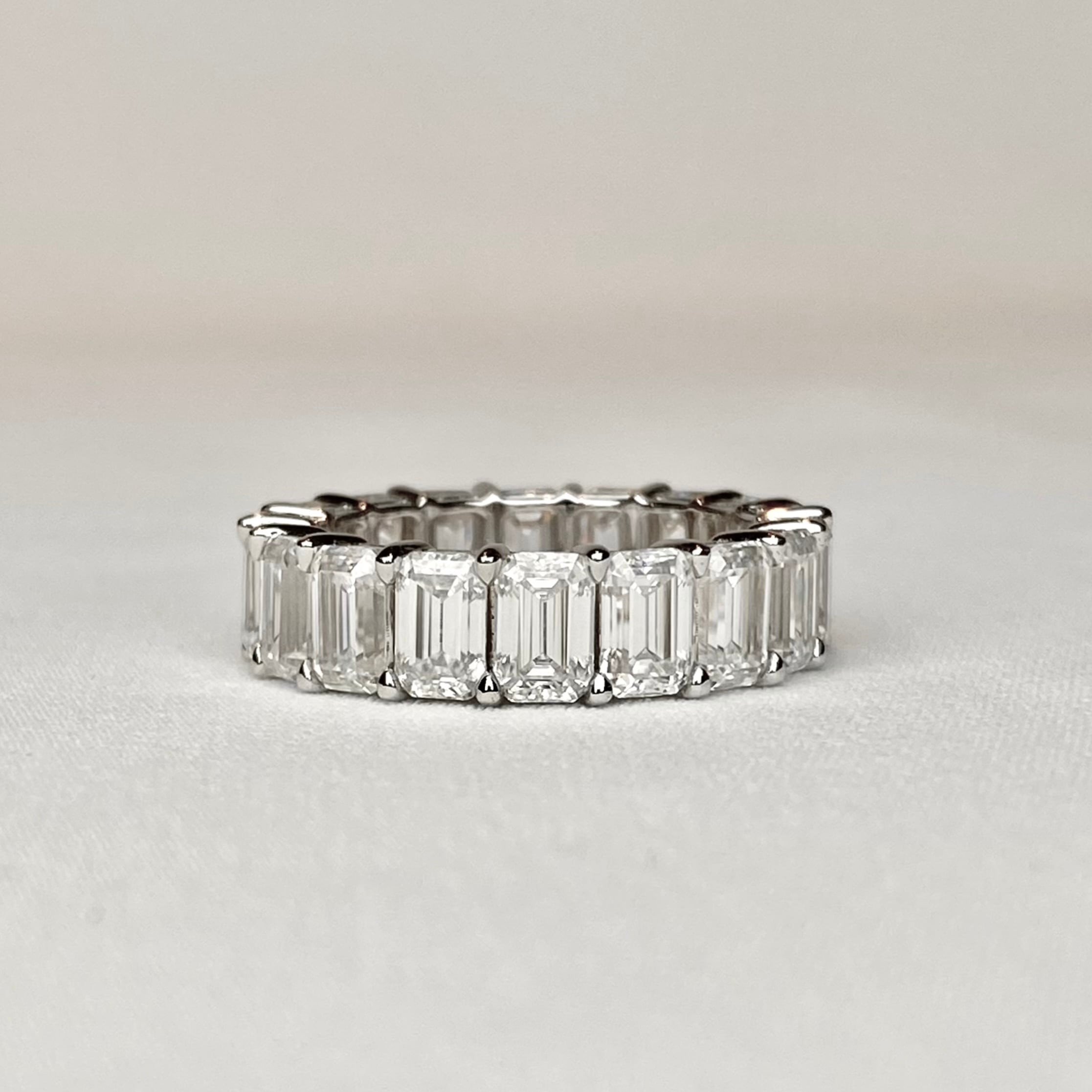 3*5mmエメラルドカット フルエタニティリング Silver925 プラチナ