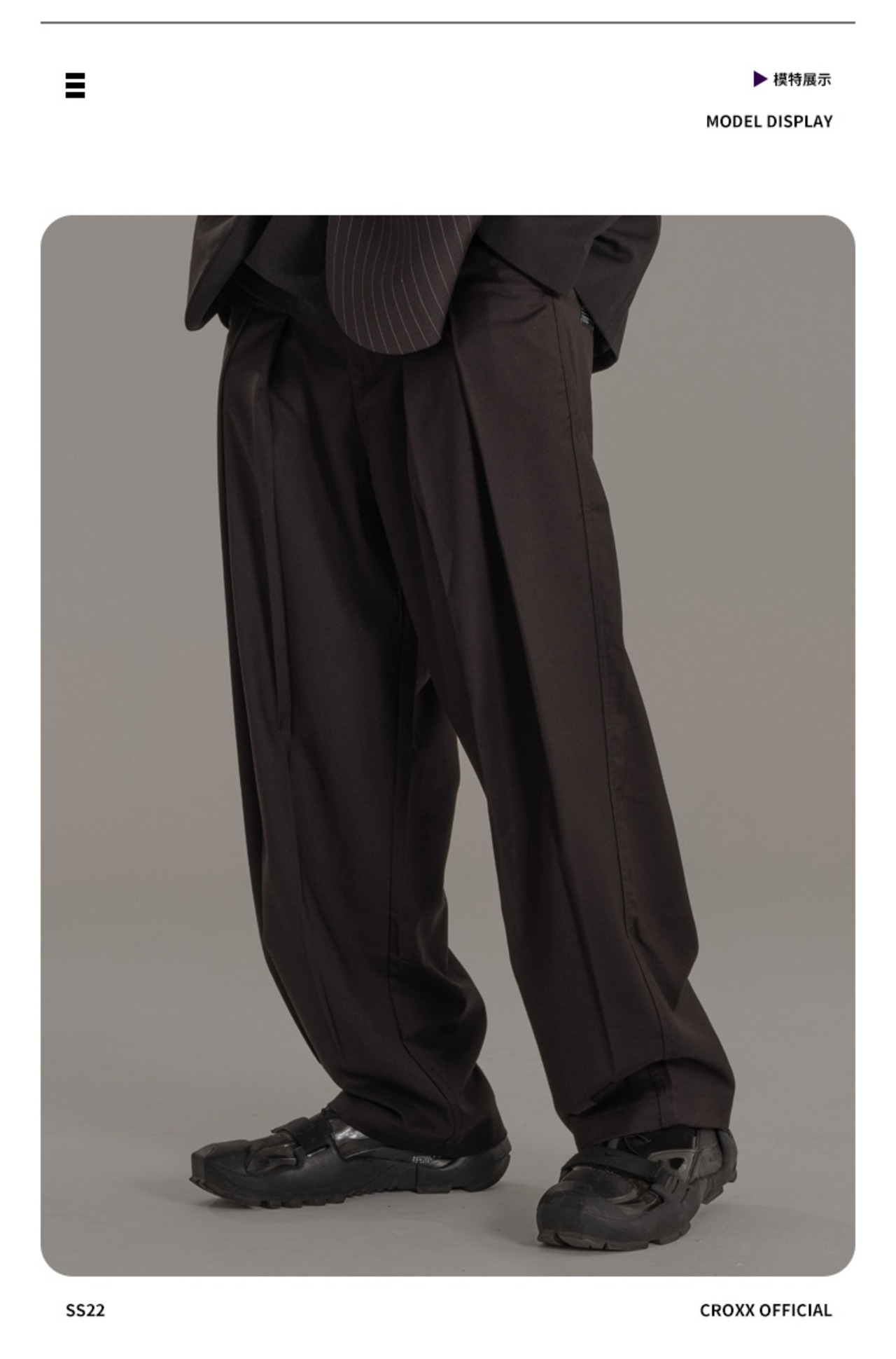 リラックスワイドストレートプリーツパンツ