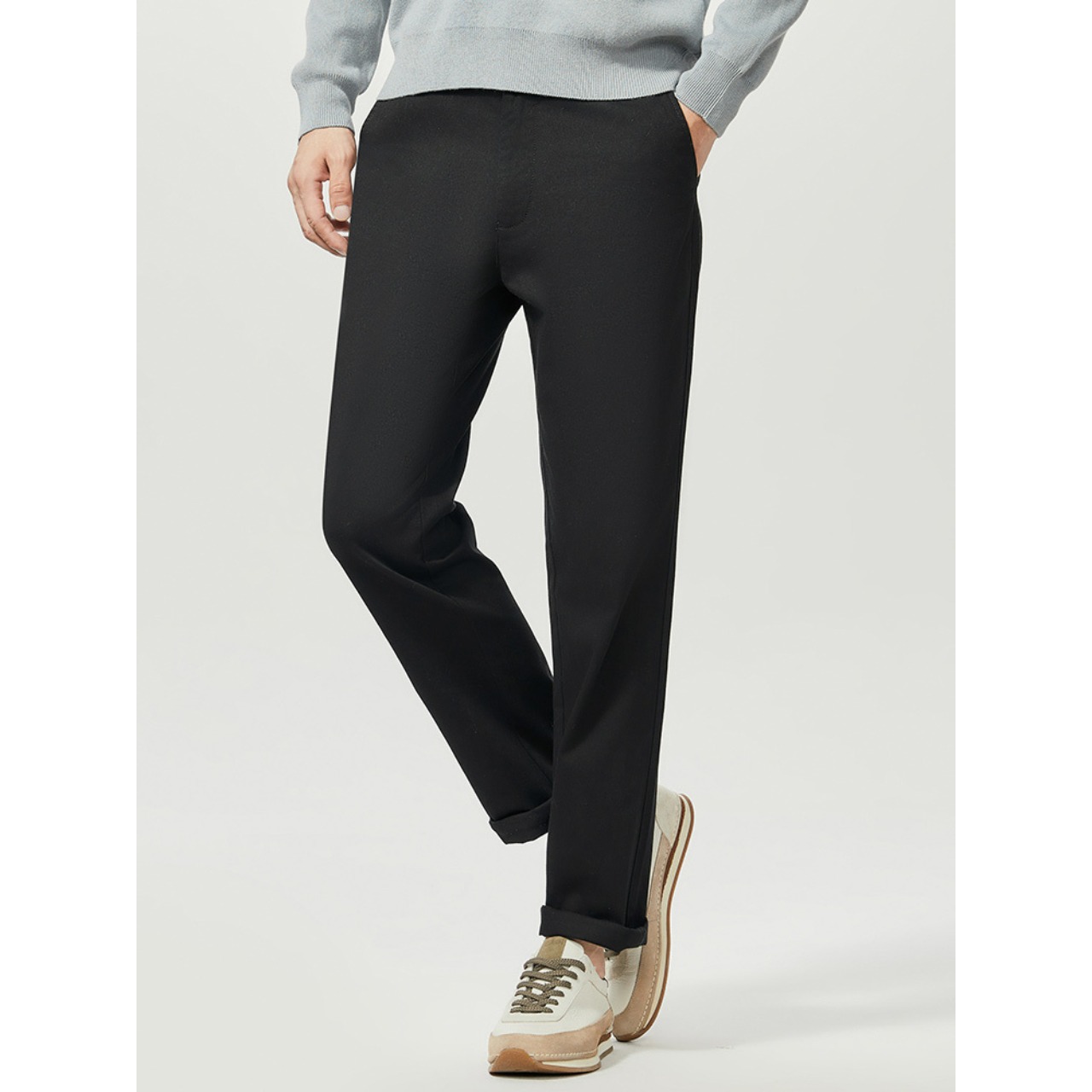 ノープリーツ スリムストレートパンツ af0030