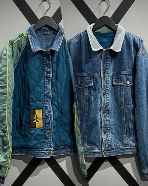 【X VINTAGE】80's “CLOSED”“MARITHE FRANCOIS GIRBAUD”Reversible Quilting × Denim Jacket