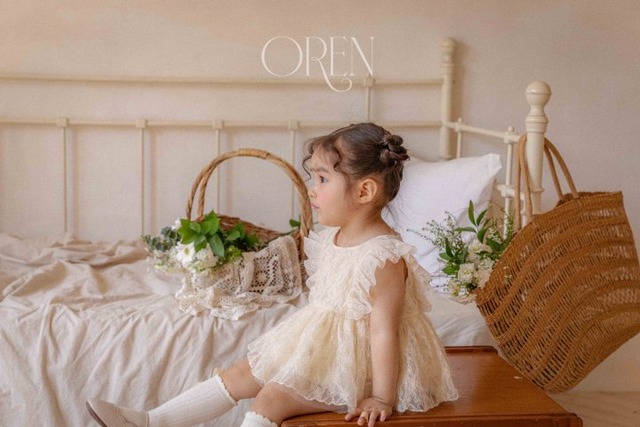 【予約商品】 2025夏新作 3round OREN  オレン 2色展開 ジェニーレースロンパース【baby】