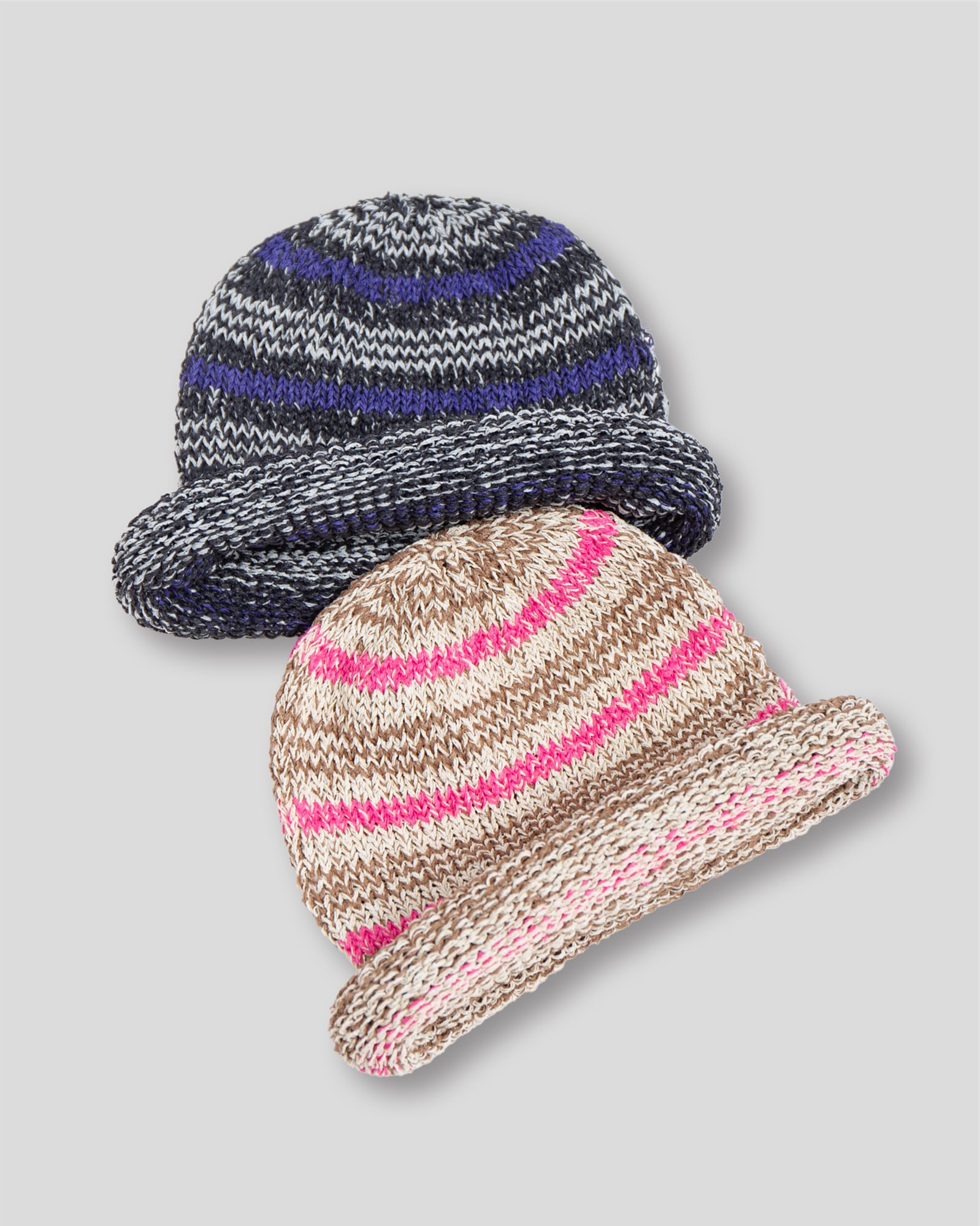 Multi Border Roll Knit Cap