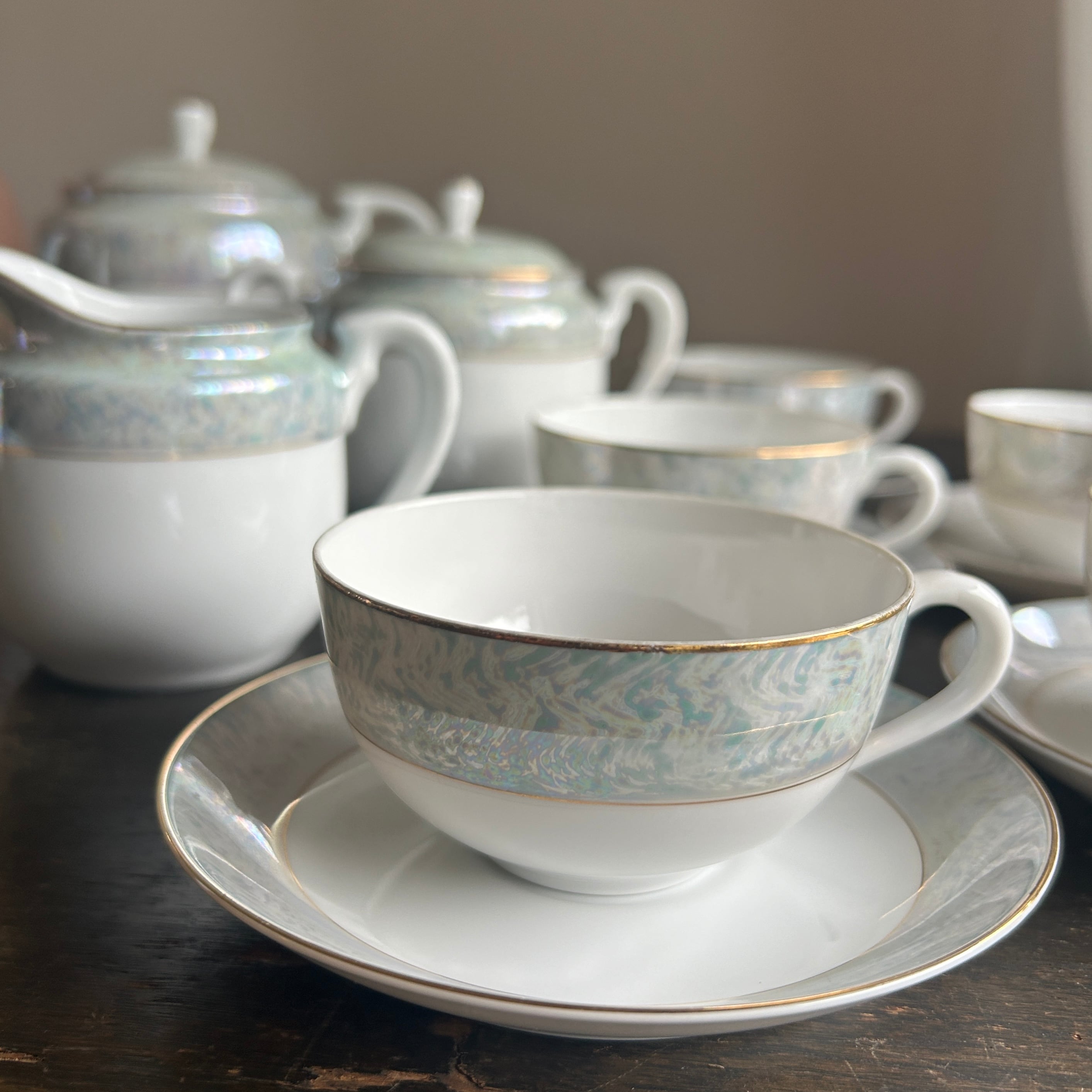 アンティーク東洋陶器 ラスター彩ティーセット 8点 | bonbidou22