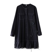 ステッチ フラワー シャツドレス 00276