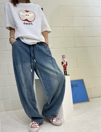 【25ss】Slash-line Wide Denim Pants_2colors