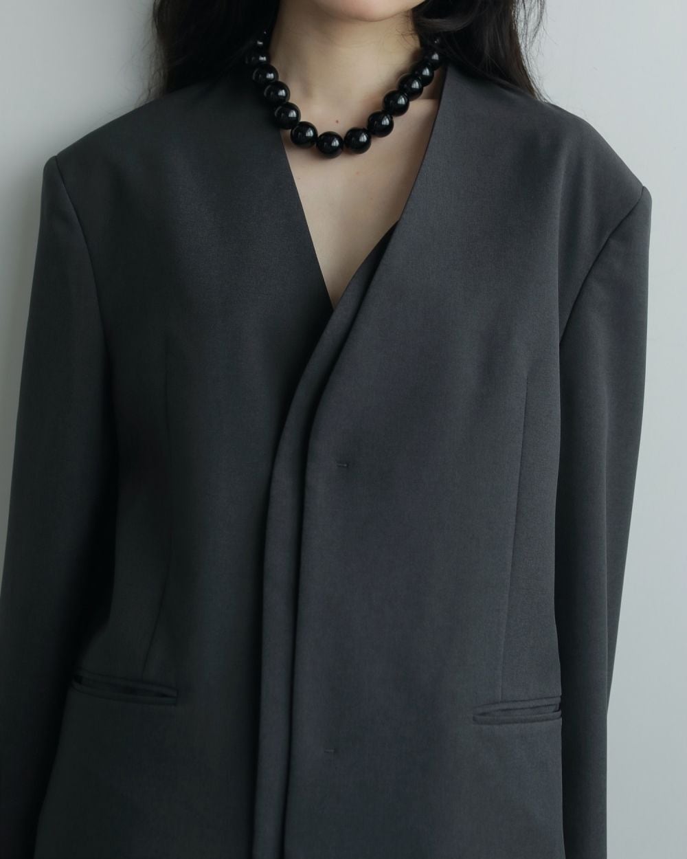 anuke(アンヌーク) Collarless Over Jacket | サウスオレンジ｜メンズ