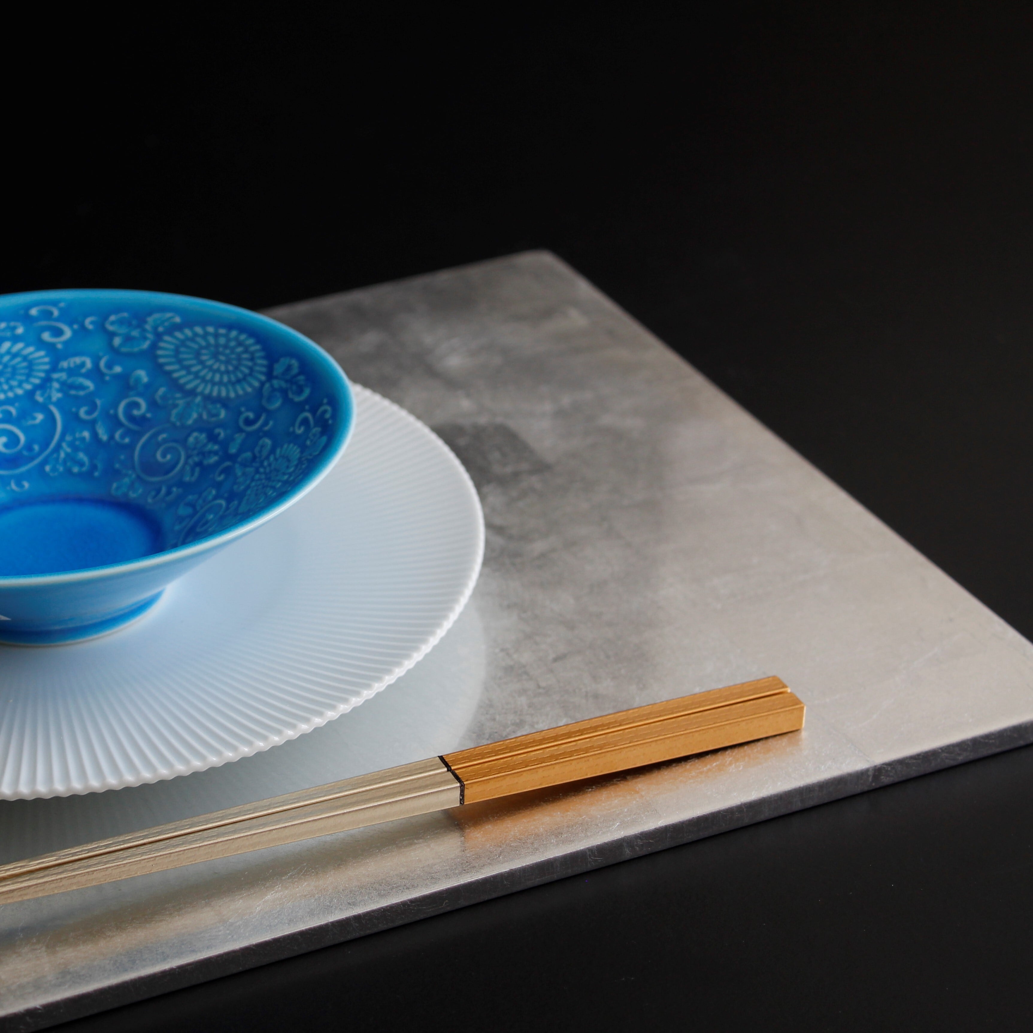 銀箔 長角トレー（裏/黒乾漆） | 芦屋貴兆陶家 online shop