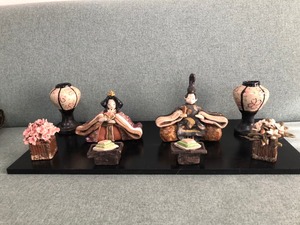 陶人形「雛飾り8点セット」臼井信子
