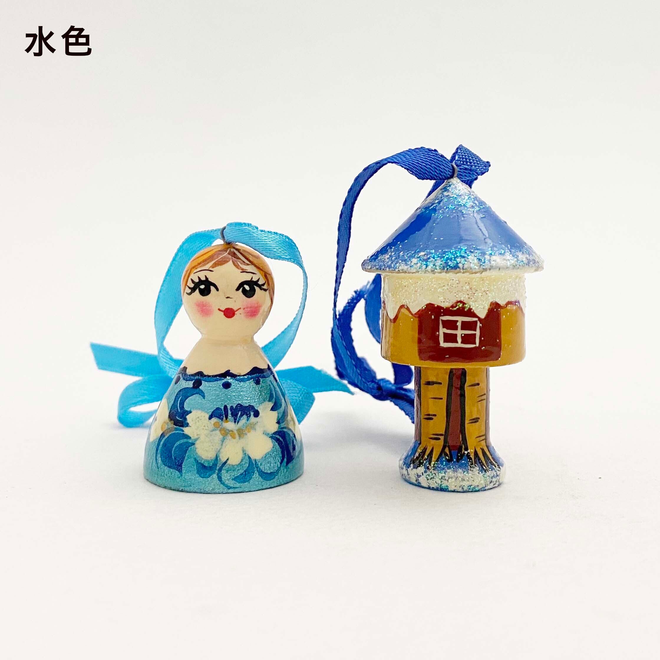 三つ編の女の子と家のオーナメント（2個セット）