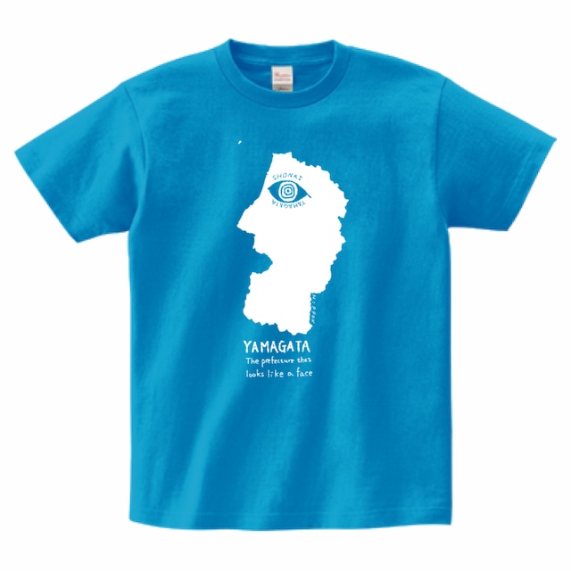 Yamagata the Face-山形県の顔Tシャヅ（青）