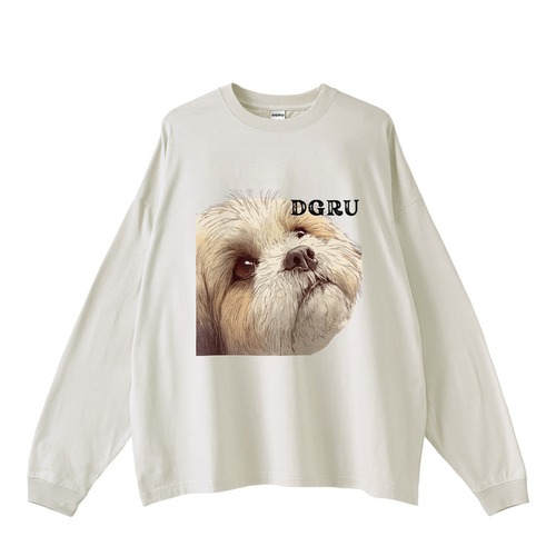 シーズー　ルーズシルエットロングスリーブTシャツ