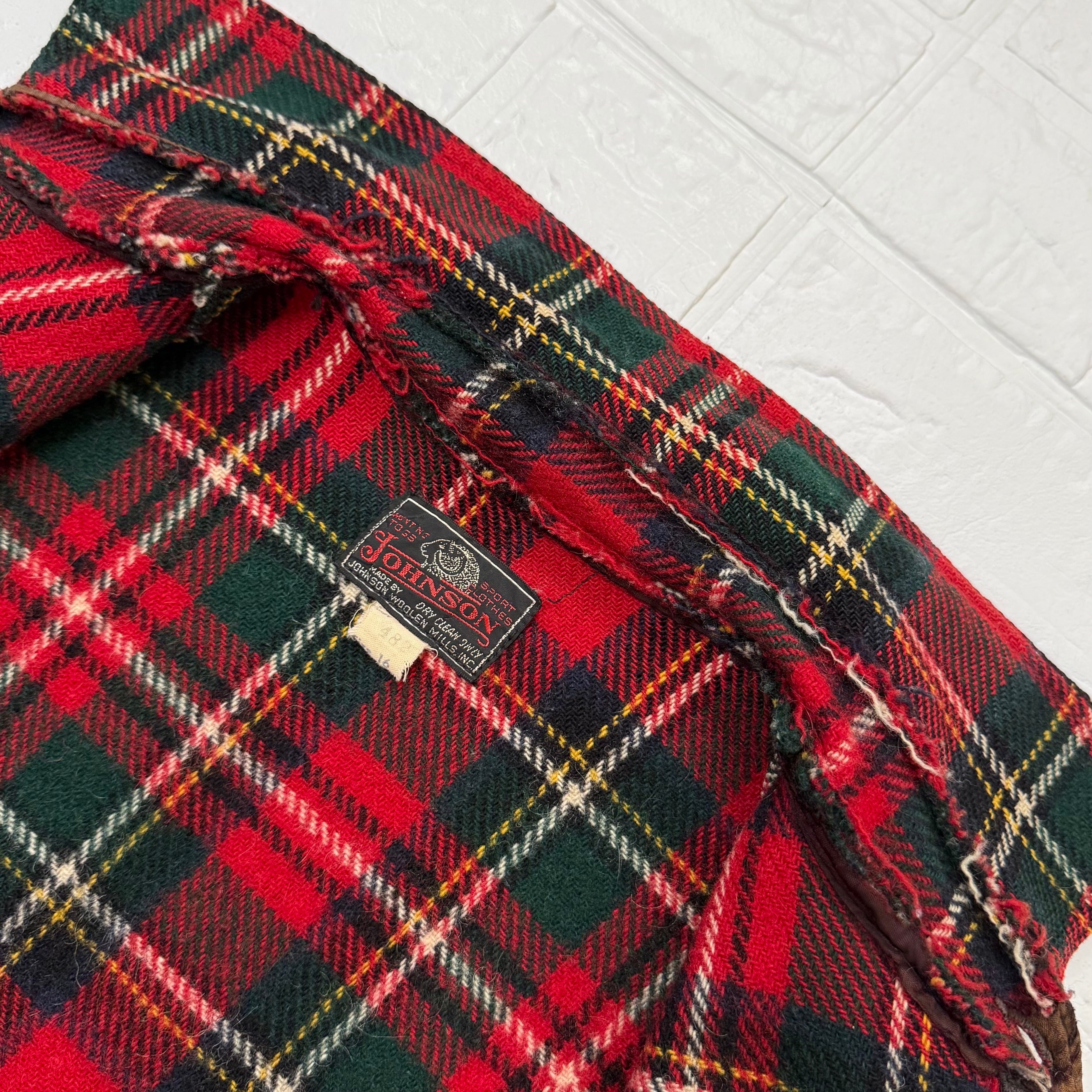 JOHNSON WOOLEN MILLS 60s タータンチェック ウール マッキーノ