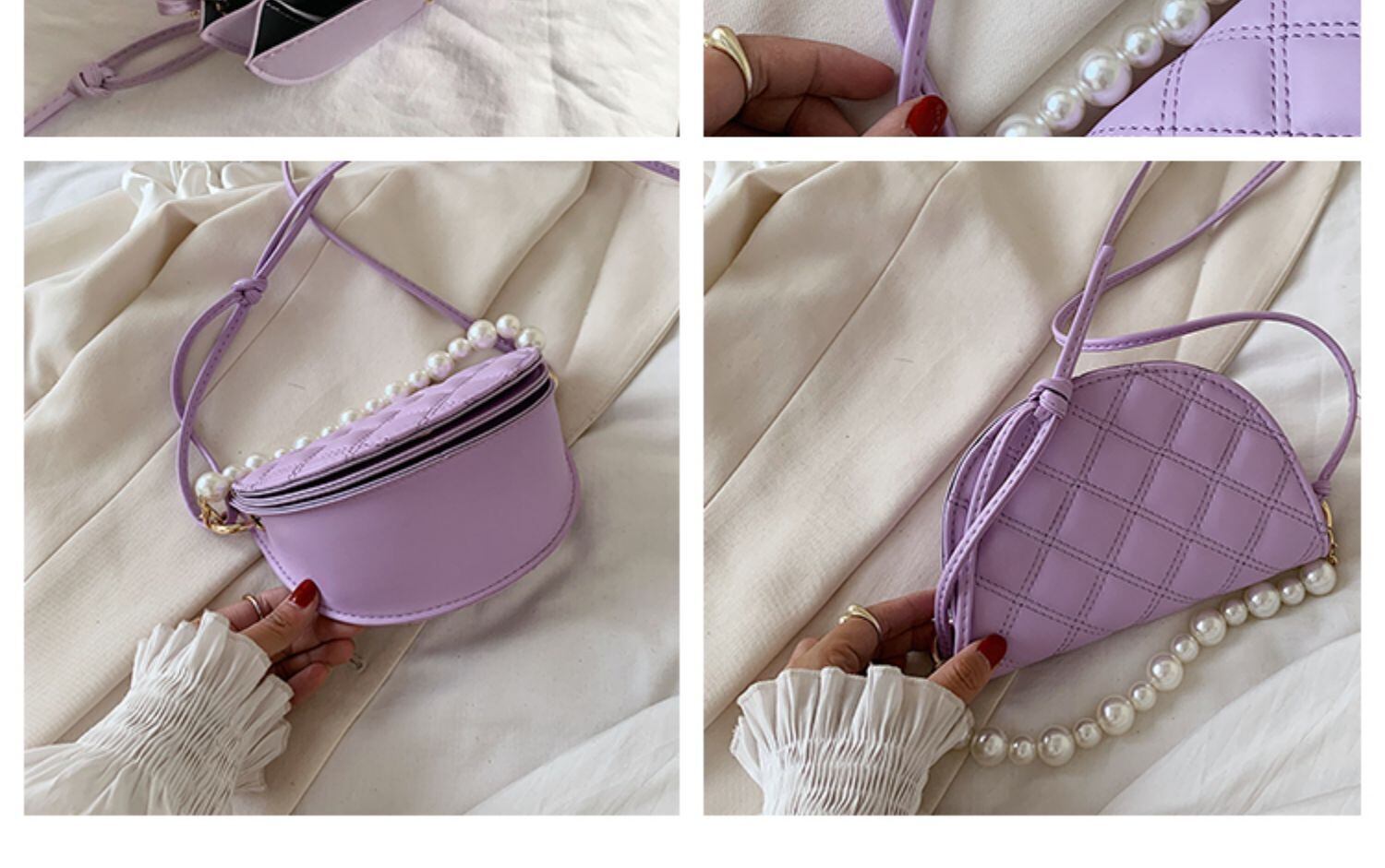 Linggeスモールバッグレディースバッグ2020夏のニューウェーブオールマッチパールハンドショルダーメッセンジャーバッグファッションサドルバッグ Tiancai_Wing_Bag8165502