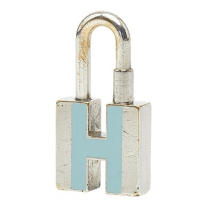 エルメス Hカデナ チャーム シルバー ブルー メタル レディース HERMES 【中古】