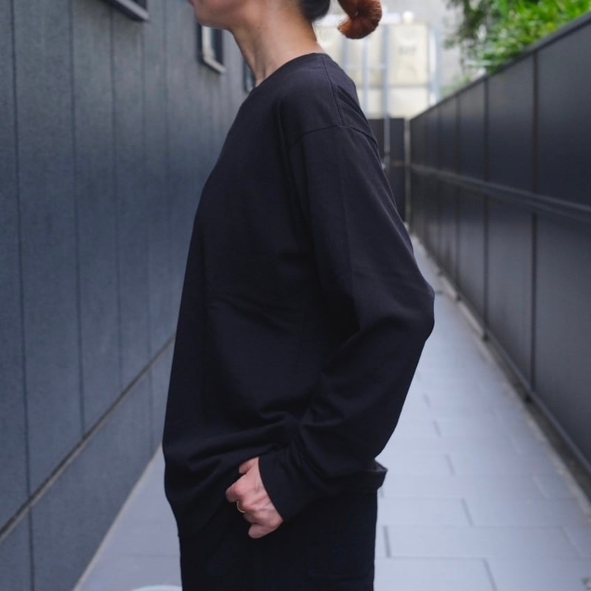 COMOLI(コモリ) / コットンジャージ長袖Tシャツ-BLACK-(A03 COMOLI(コモリ) / コットンジャージ長袖Tシャツ-BLACK-(A03