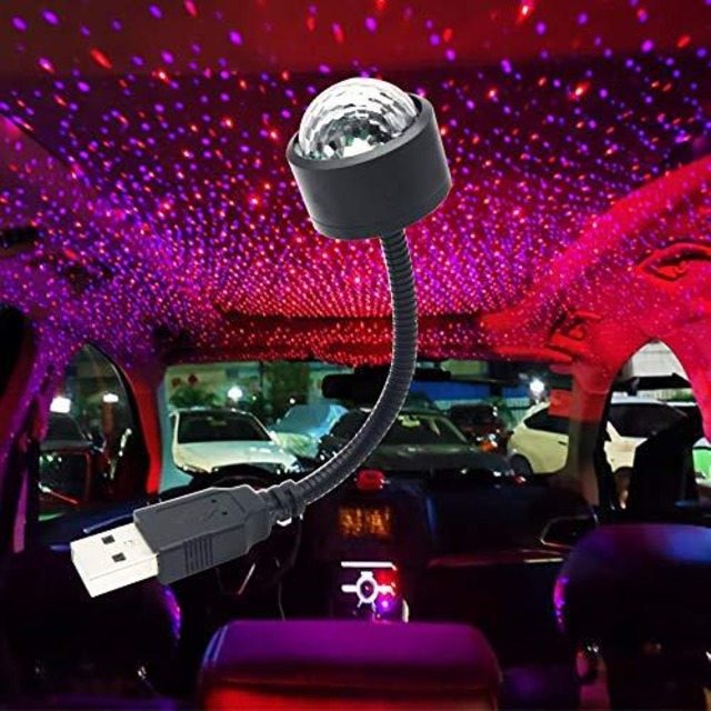 オーディオファン LEDイルミネーションライト USBフレキシブルケーブル 音声センサー搭載 約13cm ブラック