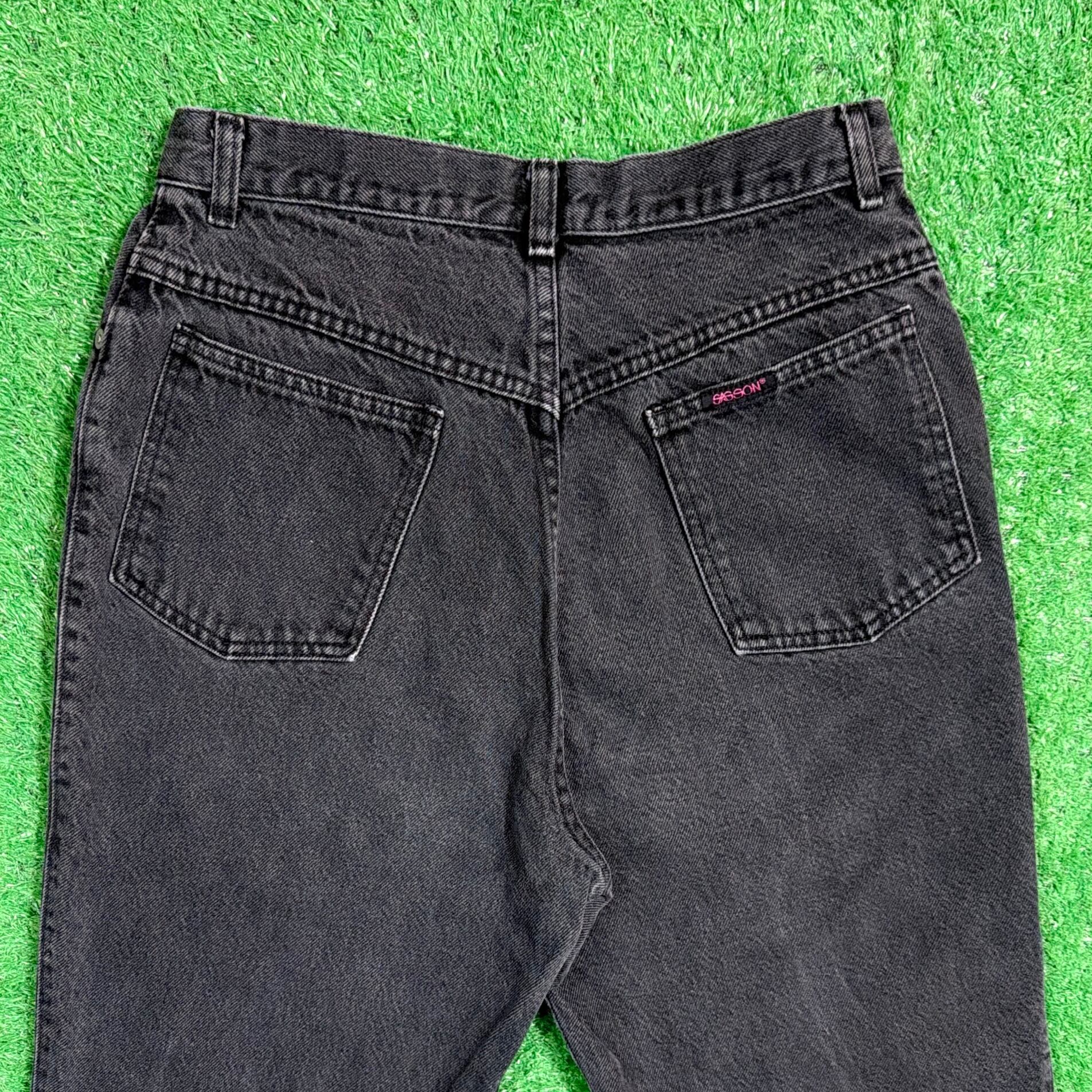 Lady's】 80s ハイウエスト デザイン ブラック デニムパンツ / 80年代 Lady's】 80s ハイウエスト デザイン ブラック デニムパンツ / 80年代