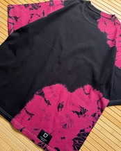 【2着限定販売 / 最短即日発送】黒染めタイダイ半袖Tシャツ ピンクラグーン