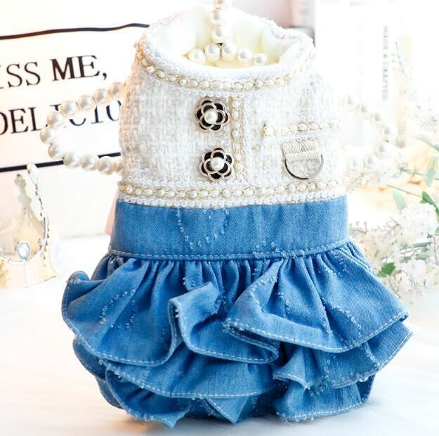 《即納》№3102213 ツイードとデニムの切り返しワンピース