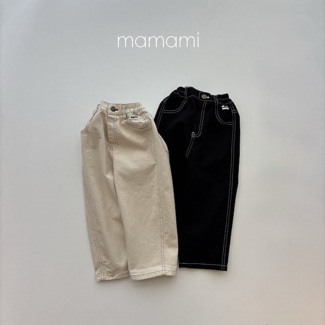 【取寄】mamami|signature stitch pants|シグネチャーステッチパンツ|XS-JL|kids&jr|26 autumn