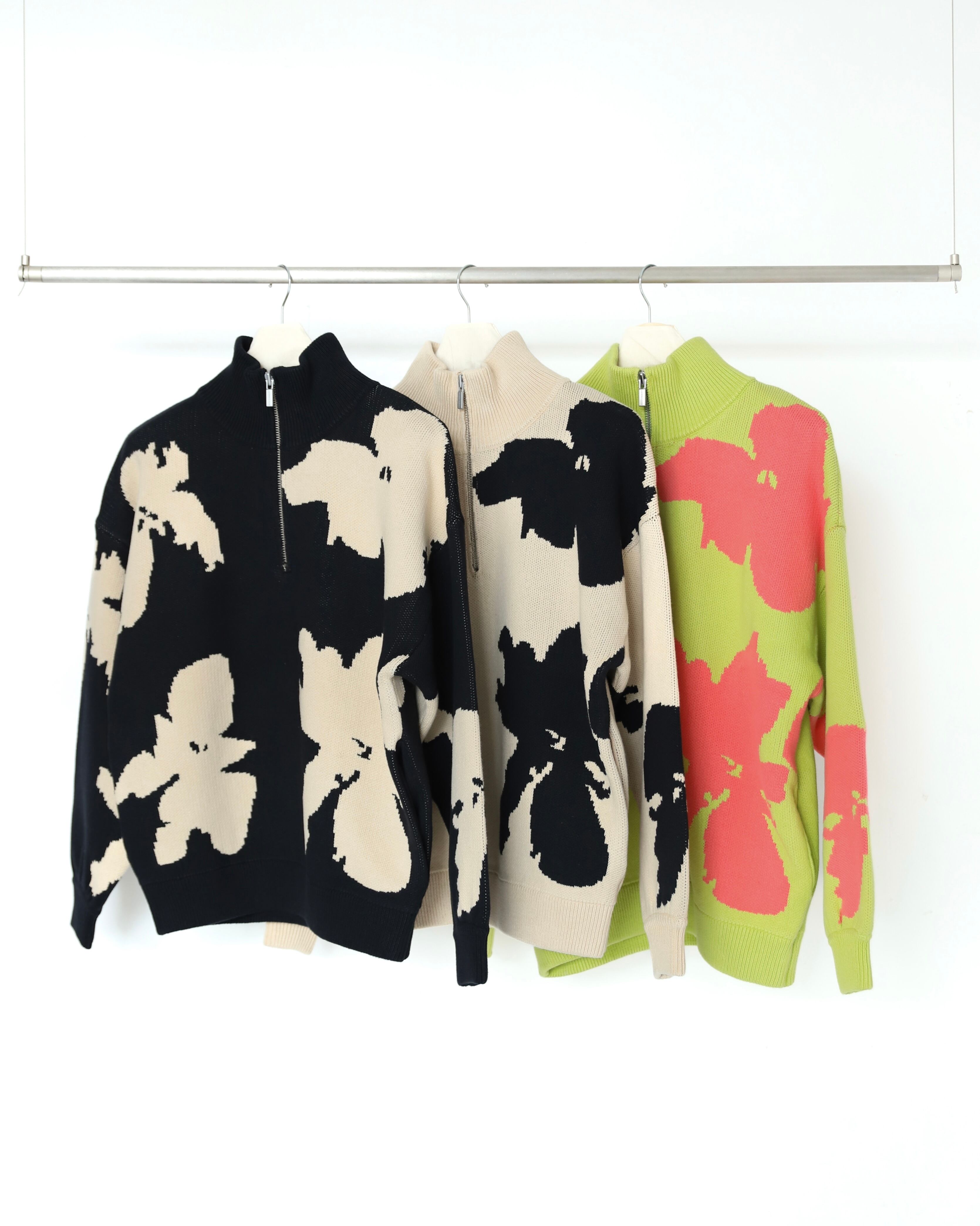 Bicolor Half Zip Sweater / バイカラーハーフジップセーター Bicolor Half Zip Sweater / バイカラーハーフジップセーター