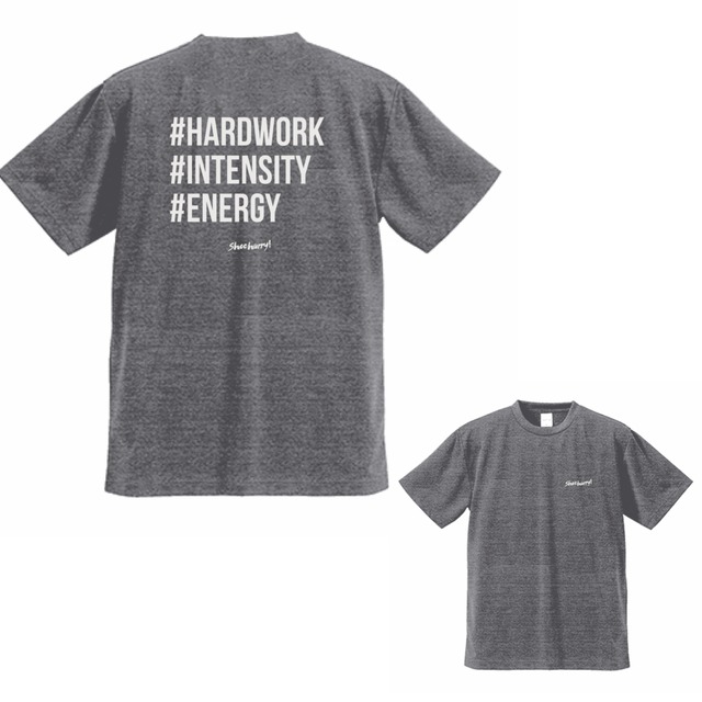 #SHOEHURRY 3KEYWORDS DRY T-SHIRTS｜ドライTシャツ（ヘザーチャコール/ホワイト）