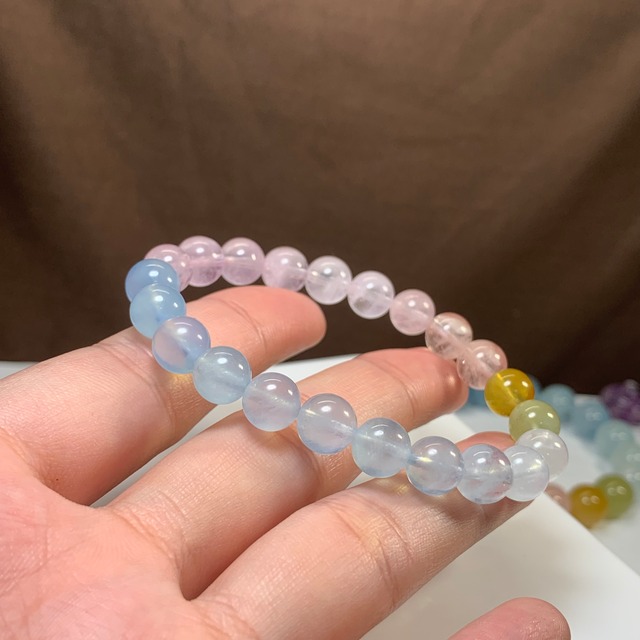 no8.爽やかパステル☆グラデーションミックスベリル ブレスレット