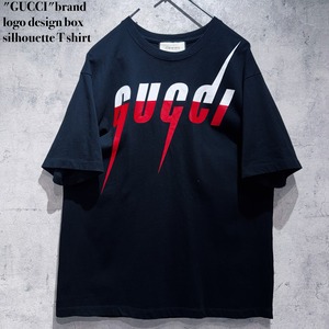 "GUCCI"brand logo design box silhouette T shirt