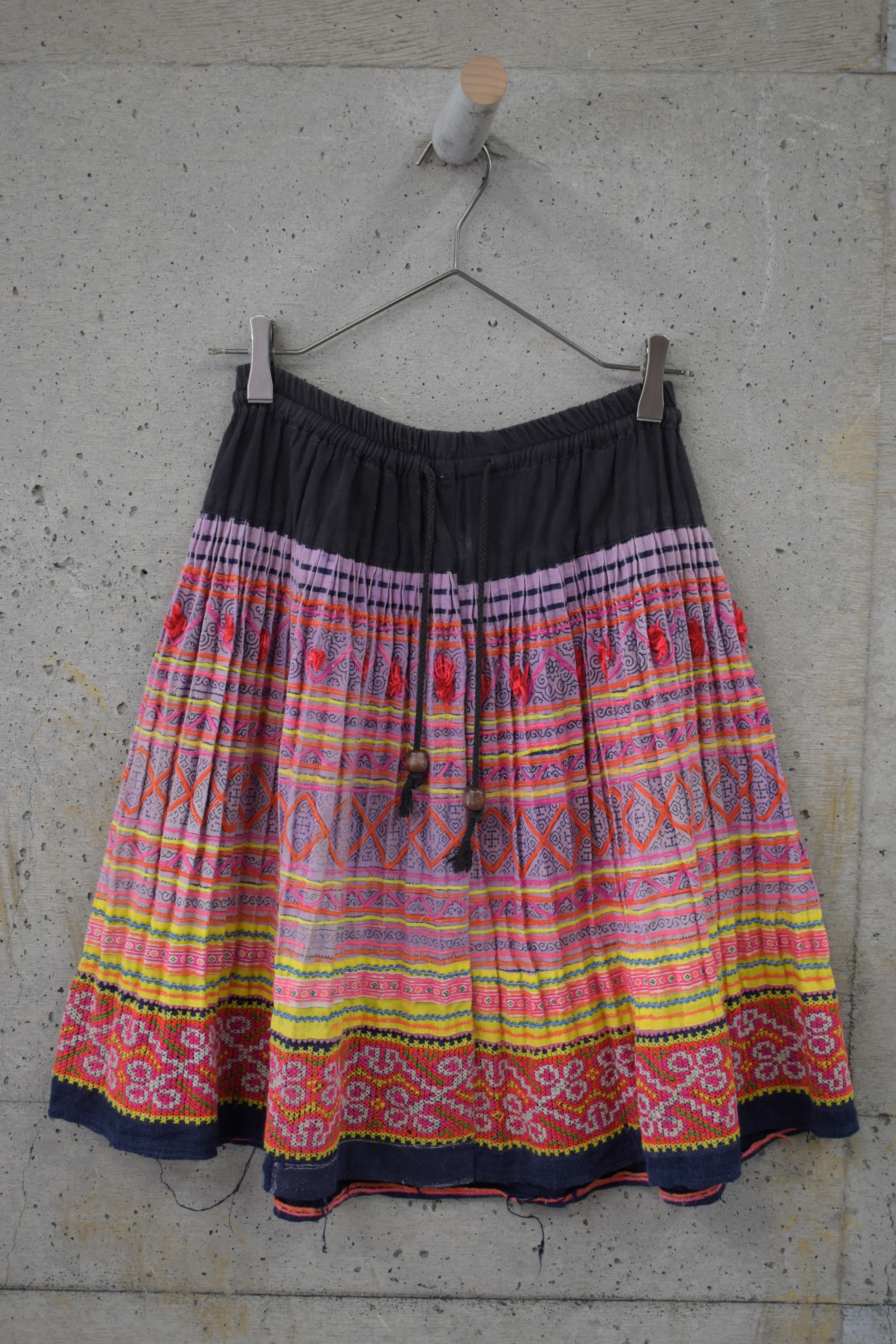 Colorful ethnic-weave skirt
