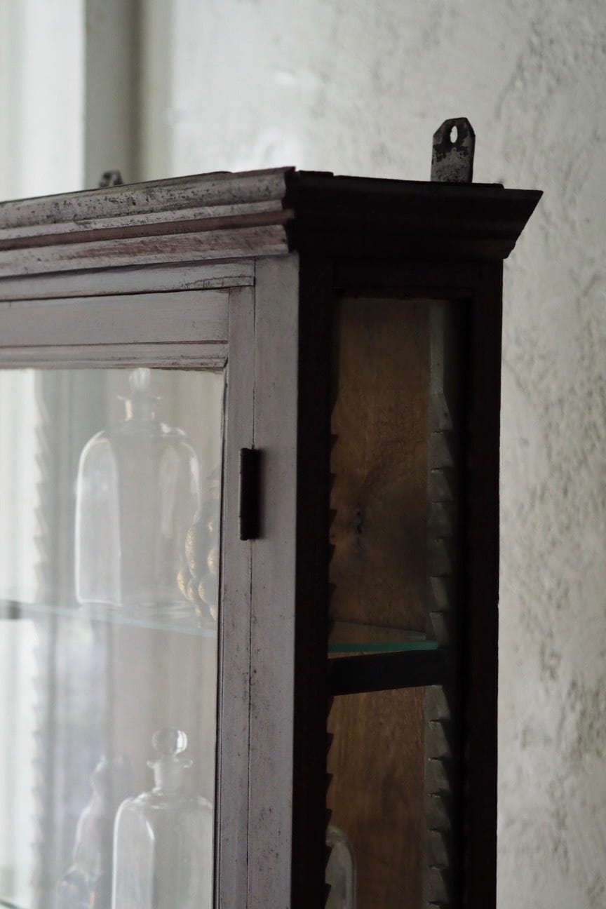 薄いガラスコレクションケース-antique glass show case