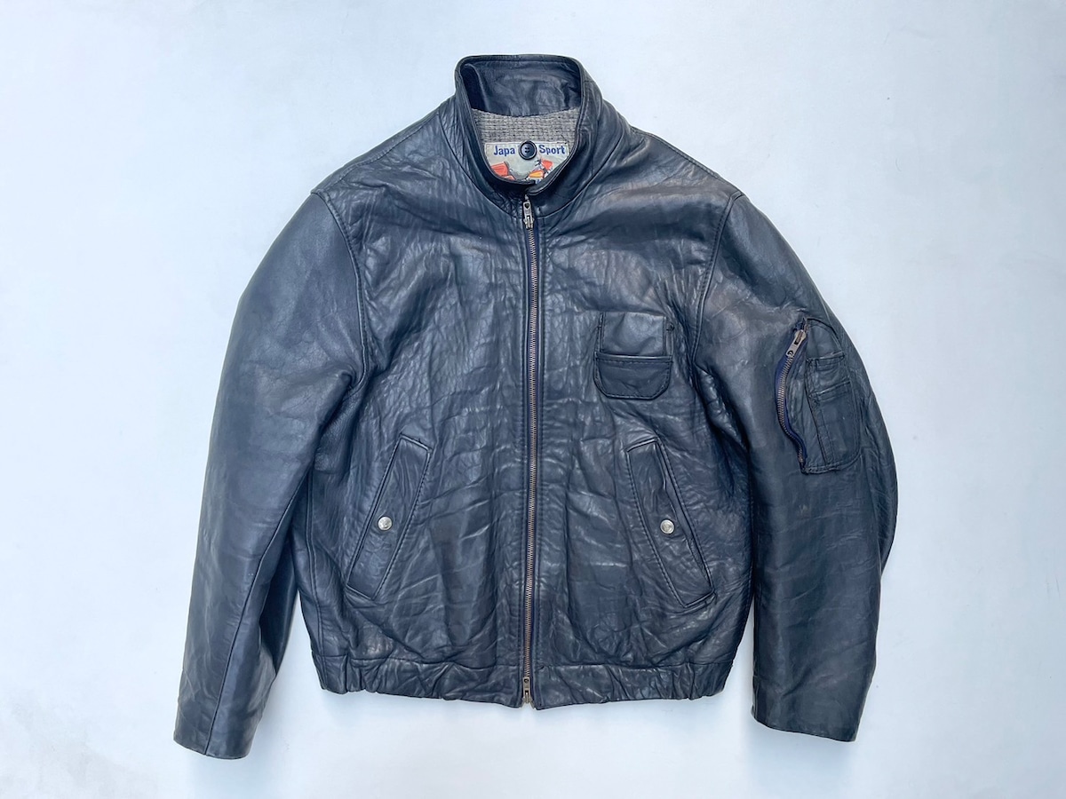 French vintage pilot leather jacket made by JAPA LEYLINE CLOTHING