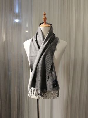 Garage.U.W CASHMERE SCARF GREYCHECK