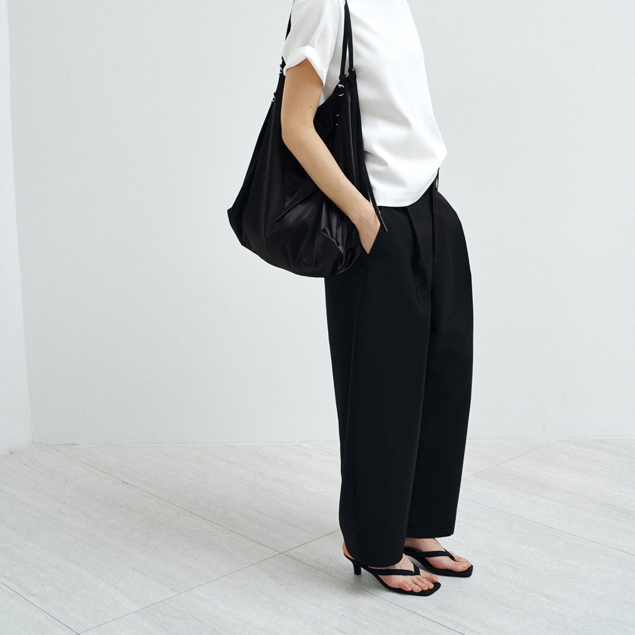 Center Press Wide Pants T4372