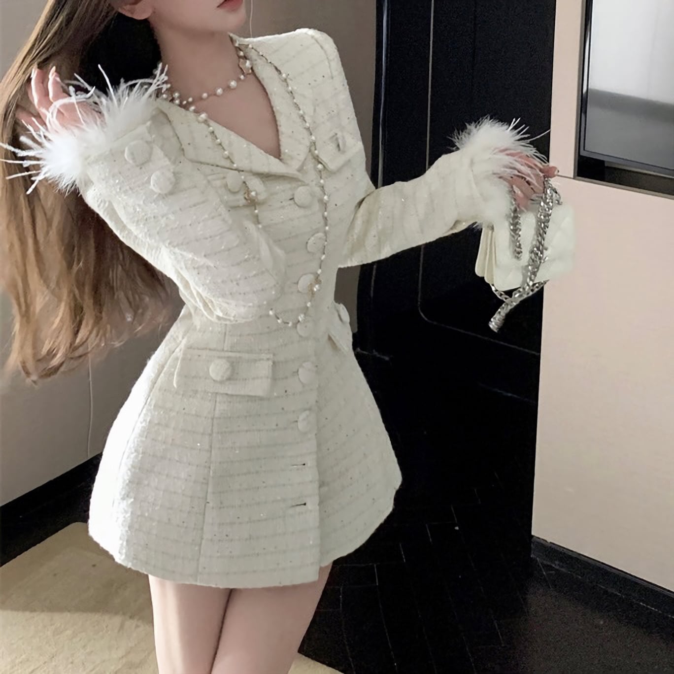さくらもち様 cccmalie シーマリー 裾ファーツイードケープジャケット 袖ファーツイードジャケット | selectshop MAJOLIE