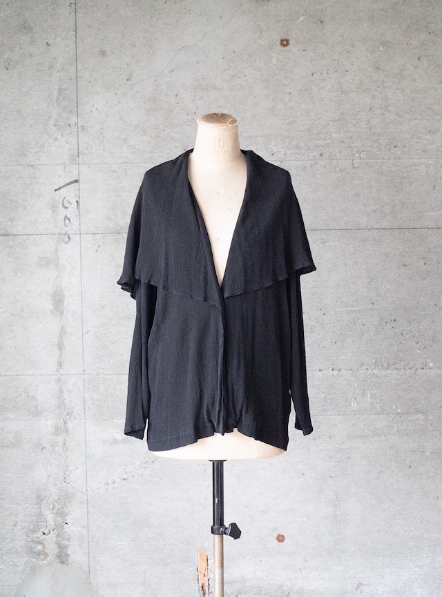 unknown 1980s Black crepe cardigan