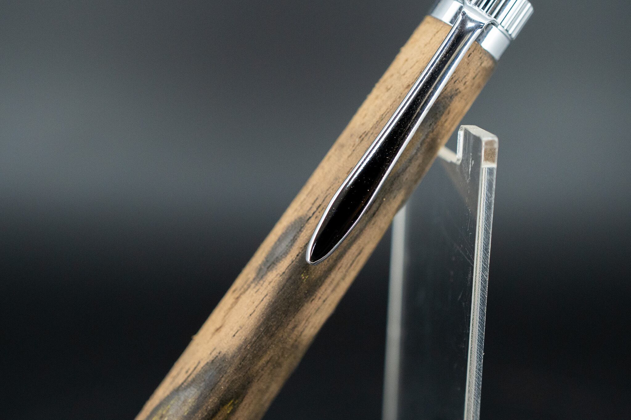 【魅惑の黒い紋様】黒柿 孔雀杢 silver MP