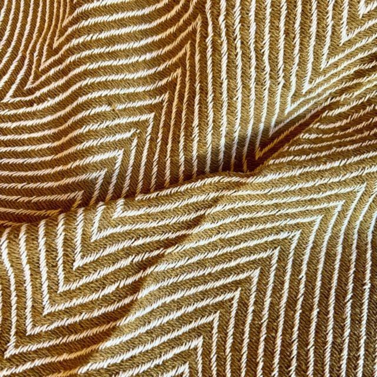India Cotton Throwket Wave 140x200cm 5 colors available: Yellow, Olive, Blue, Natural, and Mocha